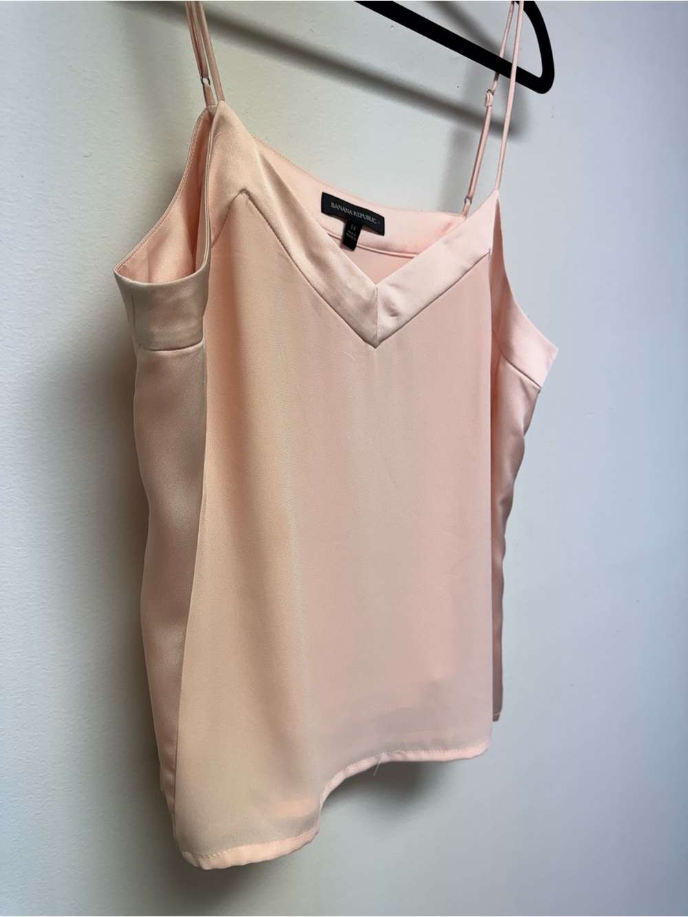 Banana Republic Pale Blush Pink Satin-Trim Camisole with zipper and lining, NWOT